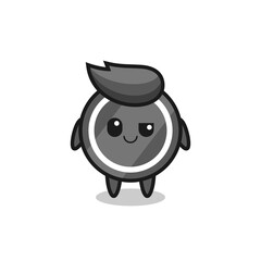 hockey puck cartoon with an arrogant expression