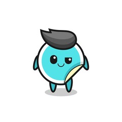 sticker cartoon with an arrogant expression