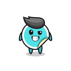 cute sticker mascot with an optimistic face