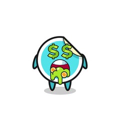 sticker character with an expression of crazy about money