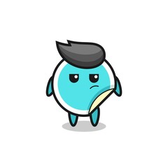 cute sticker character with suspicious expression