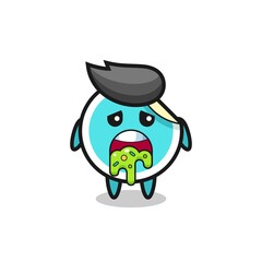 the cute sticker character with puke