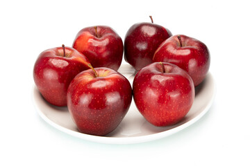 Fototapeta na wymiar Red apples, isolated on white background