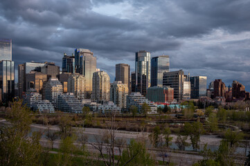 View of buildings in Calgary's downtown. 