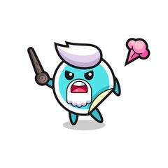 cute sticker grandpa is getting angry