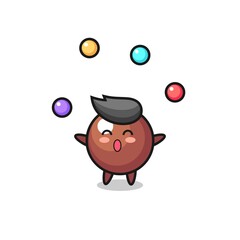 the chocolate ball circus cartoon juggling a ball