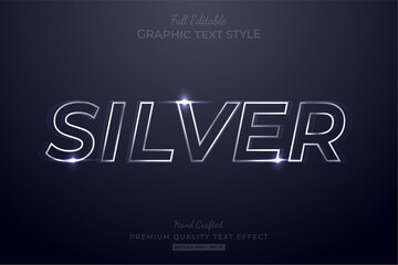 Silver Glow Editable Text Effect Font Style