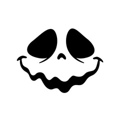 Scary Ghost Horror Face Silhouette Vector For Carving On Halloween Pumpkin