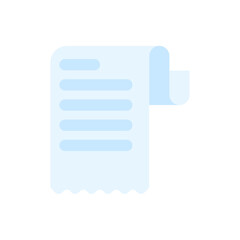 Expense bill. Receipt paper labeled Expenses due to purchase of the product.