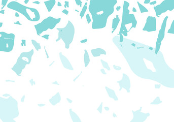 Terrazzo modern abstract template. Blue texture