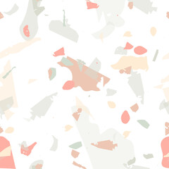 Terrazzo seamless pattern. Orange realistic