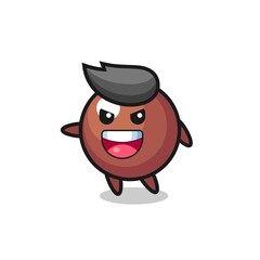 chocolate ball cartoon with very excited pose
