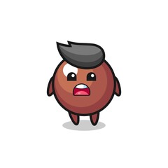 chocolate ball illustration with apologizing expression, saying I am sorry
