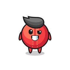 cute cricket ball mascot with an optimistic face