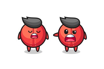 illustration of the argue between two cute cricket ball characters