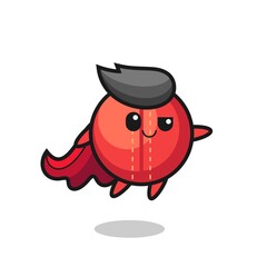 cute cricket ball superhero character is flying
