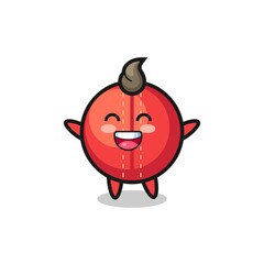 Obraz premium happy baby cricket ball cartoon character