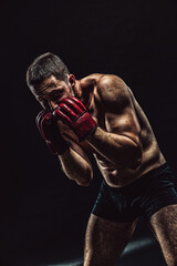 MMA Fighter with boxing gloves