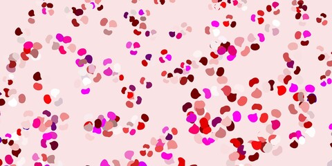 Light pink, yellow vector backdrop with chaotic shapes.