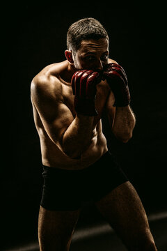 MMA Fighter with boxing gloves