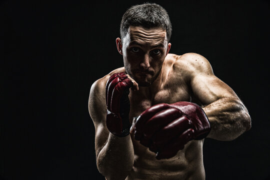 MMA Fighter with boxing gloves