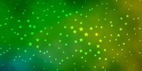 Dark Green, Yellow vector layout with bright stars.
