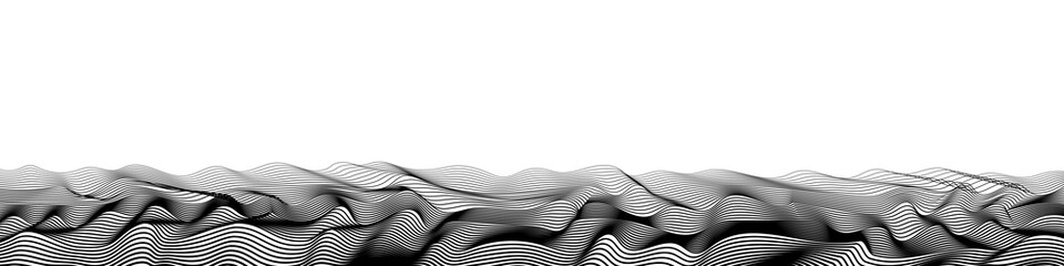 Abstract vector background, banner. Stylization of sea waves, shades of gray.