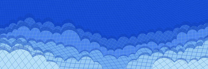 Vector stylization of clouds. Geometric background, banner.