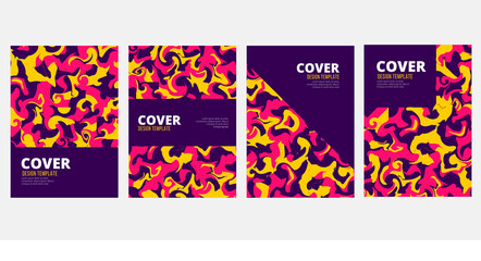 Modern trendy abstract colorful cover collection set. Abstract shapes, poster, ynamic, hipster, gradient, flyer, pattern, brochure, layout, print, style, line, minimal, book, wave, future, texture