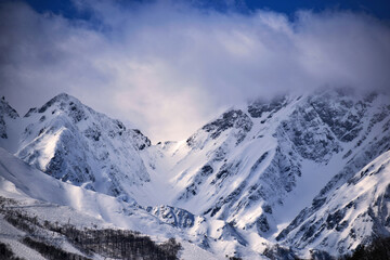 雪化粧の北アルプス