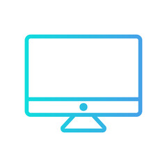 Monitor icon vector illustration in gradient style about multimedia for any projects