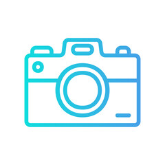 Camera icon vector illustration in gradient style about multimedia for any projects
