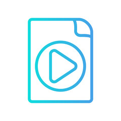 Video File icon vector illustration in gradient style about multimedia for any projects