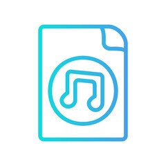 Music File icon vector illustration in gradient style about multimedia for any projects