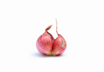 Red onions bulb isolated on white background