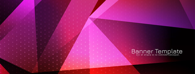 Purple color geometric style banner design