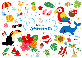 夏のトロピカルイラスト