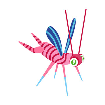 Isolated mexican mosquito alebrije character