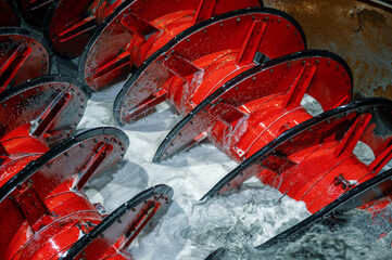 Spiral screw classifier for separating fine sands into fractions. Mining and processing plant.