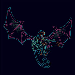 Isolated mexican monkey alebrije character