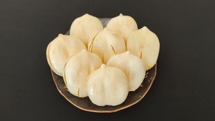 Asian Toddy palm on the plate, fresh food.