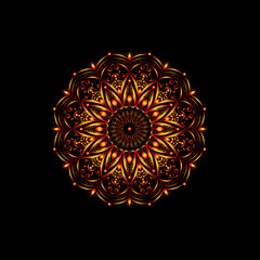 ISLAMIC MANDALA BACKGROUND DESIGN ON GOLD COLOR