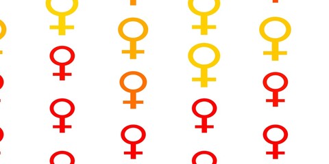Light Orange vector pattern with feminism elements.