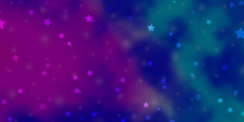 Light Pink, Blue vector texture with beautiful stars.