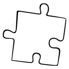 One puzzle hand drawn vector for postcards, greeting cards