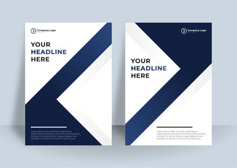 Modern dark blue and green white brochure template flyer design vector background. Modern blue and black design template for poster flyer brochure cover. Graphic design layout with triangle shapes
