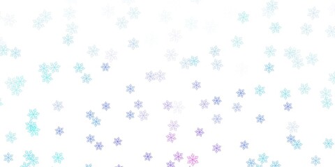 Light pink, blue vector doodle texture with flowers.