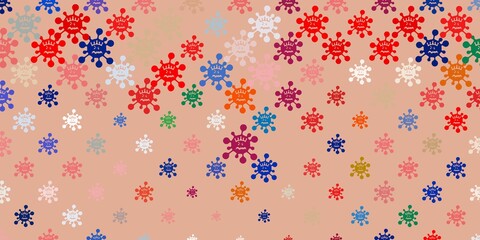 Light Blue, Yellow vector backdrop with virus symbols.