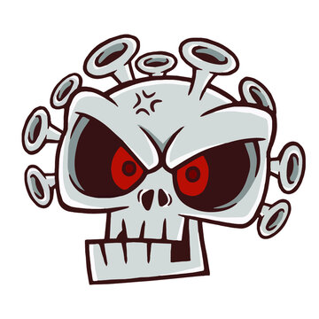 corona virus cartoon charector on isolate background