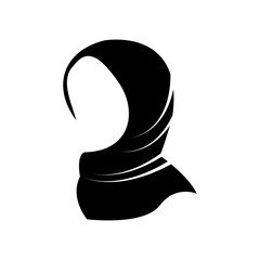 Beautiful Muslim woman in hijab fashion silhouette vector